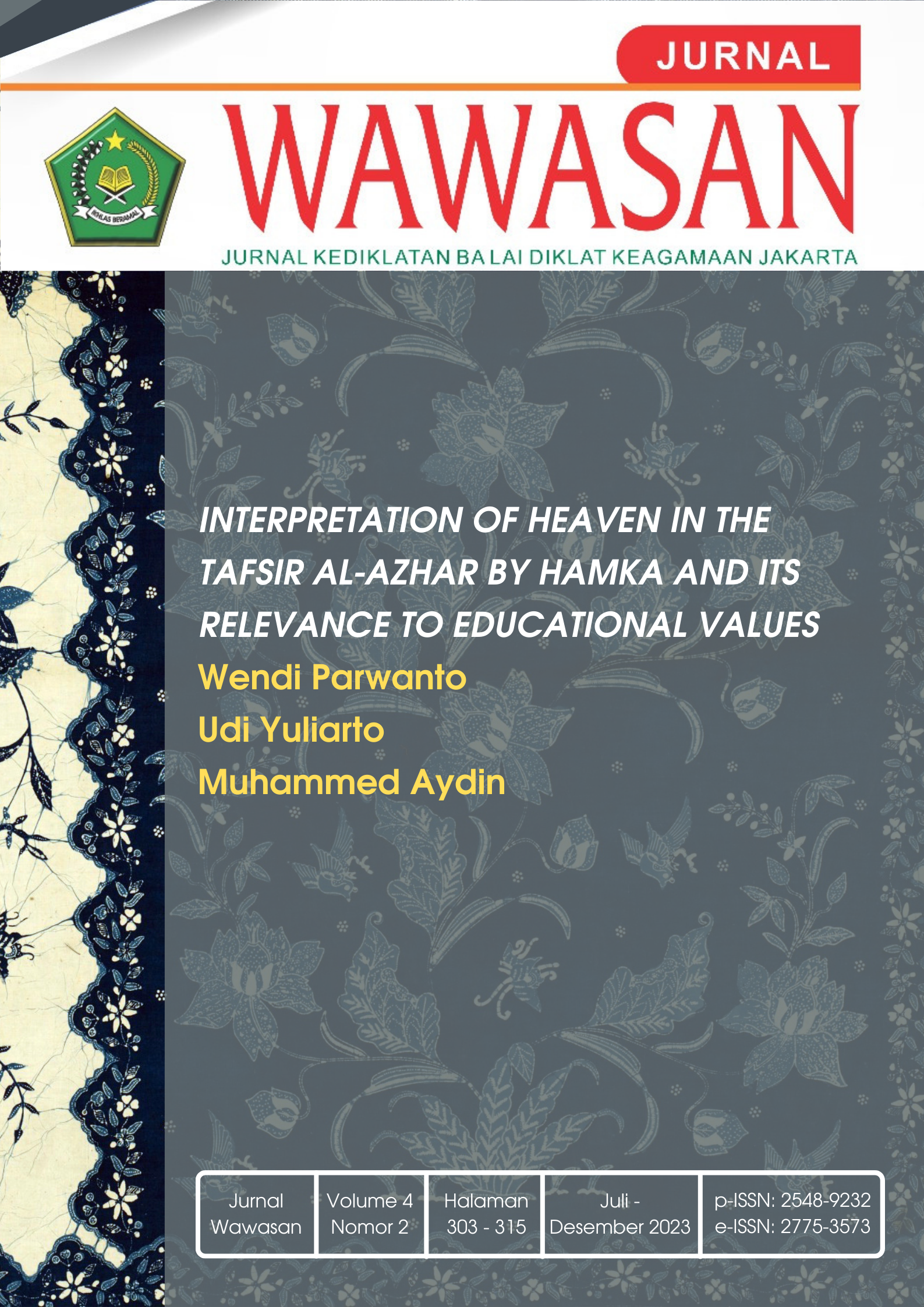 INTERPRETATION OF HEAVEN IN THE TAFSIR AL-AZHAR BY HAMKA AND ITS RELEVANCE TO EDUCATIONAL VALUES